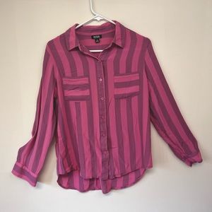 a.n.a striped long sleeve blouse